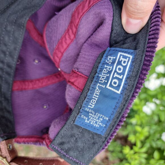 Polo By Ralph Lauren Purple RARE Baseball Cap Hat ONE SIZE Vintage Preppy Money main image 5
